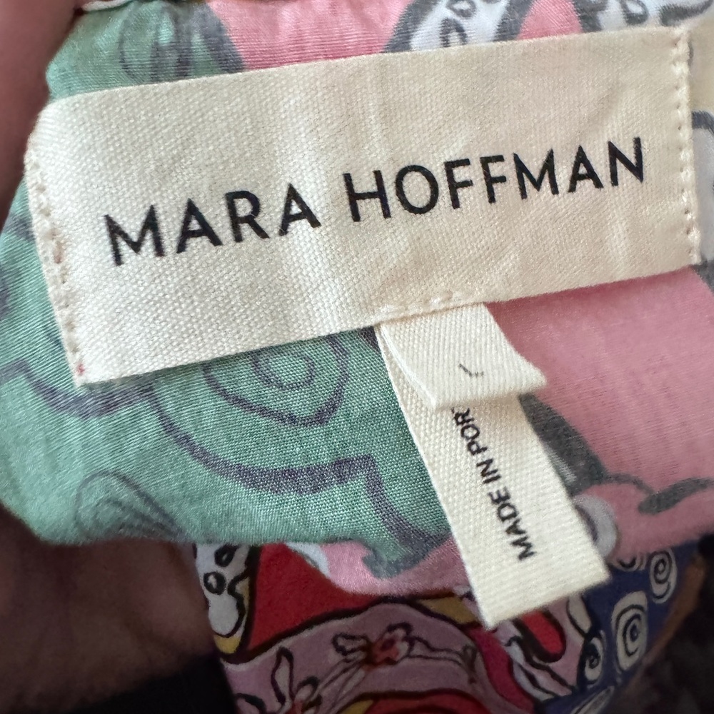 Mara Hoffman Maxi Floral Cut-Out Shaina Puff-Sleeve Dress Organic Cotton Sz. L - Picture 11 of 12